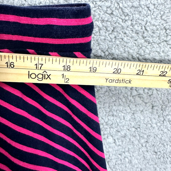 Talbots Midi Skirt Womens 2X Pink Striped Pull On Tie Waist Boho Preppy Twee - Picture 2 of 6